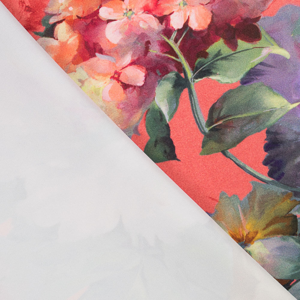 Fama Stretch Blume Aquarell Koralle - Ribes y Casals