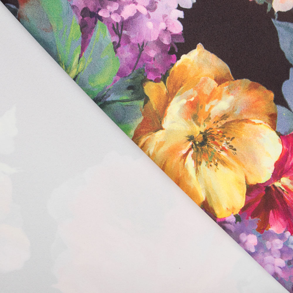 Fama Stretch Flower Aquarell Schwarz - Ribes y Casals