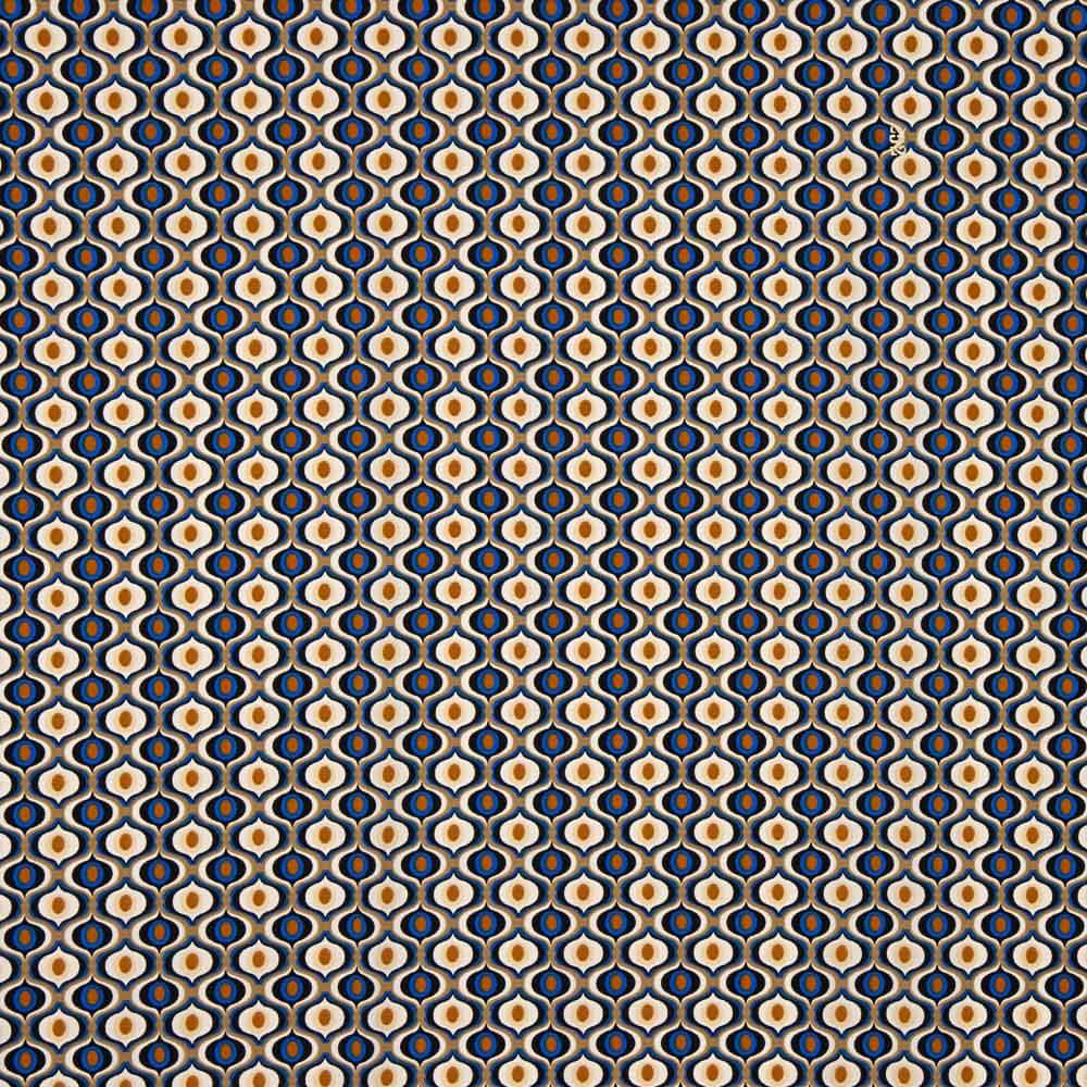 Geometrisches Polyester Krepp Polyester Auge Blau - Ribes y Casals