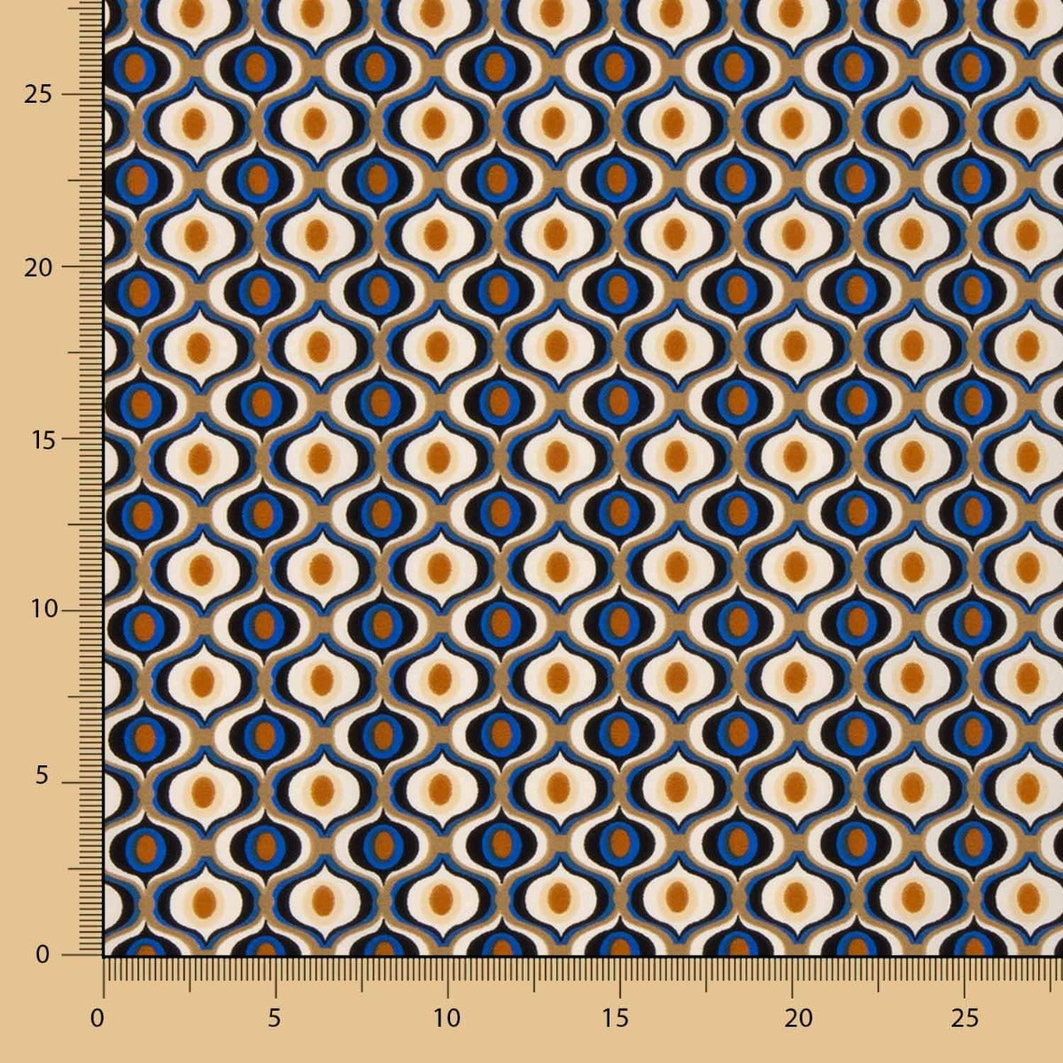 Geometrisches Polyester Krepp Polyester Auge Blau - Ribes y Casals