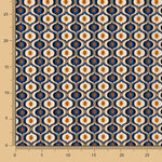 Geometrisches Polyester Krepp Polyester Auge Blau - Ribes y Casals