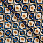 Geometrisches Polyester Krepp Polyester Auge Blau - Ribes y Casals