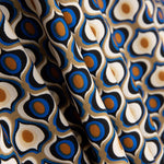 Geometrisches Polyester Krepp Polyester Auge Blau - Ribes y Casals