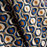 Geometrisches Polyester Krepp Polyester Auge Blau - Ribes y Casals