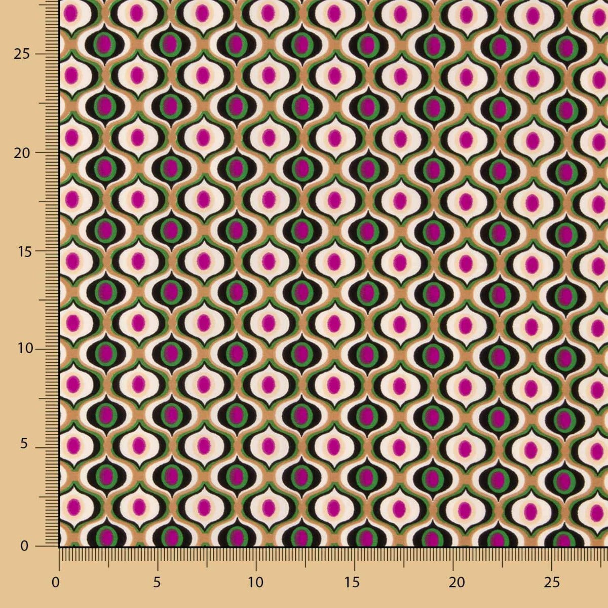 Geometrisches Polyester Krepp Polyester Grünes Auge - Ribes y Casals