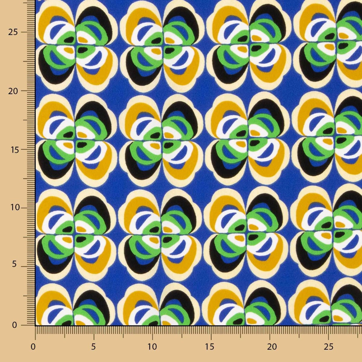 Polyester Krepp Polyester Blume Geometrisch Blau - Ribes y Casals