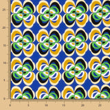 Polyester Krepp Polyester Blume Geometrisch Blau - Ribes y Casals