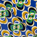 Polyester Krepp Polyester Blume Geometrisch Blau - Ribes y Casals