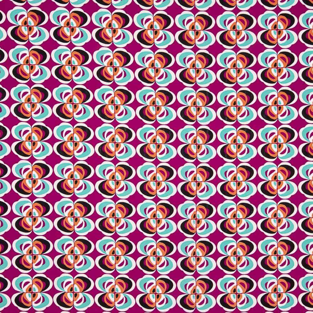 Geometrische Blume Polyester-Krepp Fuchsia - Ribes y Casals