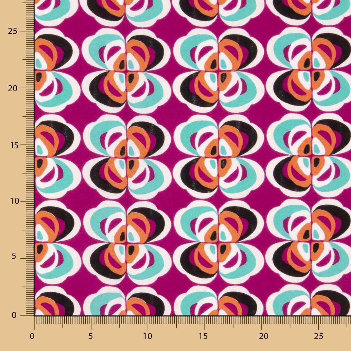 Geometrische Blume Polyester-Krepp Fuchsia - Ribes y Casals