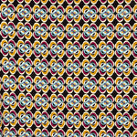 Krepp Polyester Blume Geometrisch Ocker - Ribes y Casals