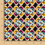 Krepp Polyester Blume Geometrisch Ocker - Ribes y Casals