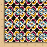 Krepp Polyester Blume Geometrisch Ocker - Ribes y Casals