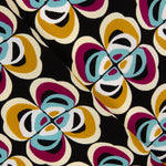 Krepp Polyester Blume Geometrisch Ocker - Ribes y Casals