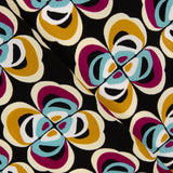 Krepp Polyester Blume Geometrisch Ocker - Ribes y Casals