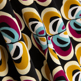 Krepp Polyester Blume Geometrisch Ocker - Ribes y Casals