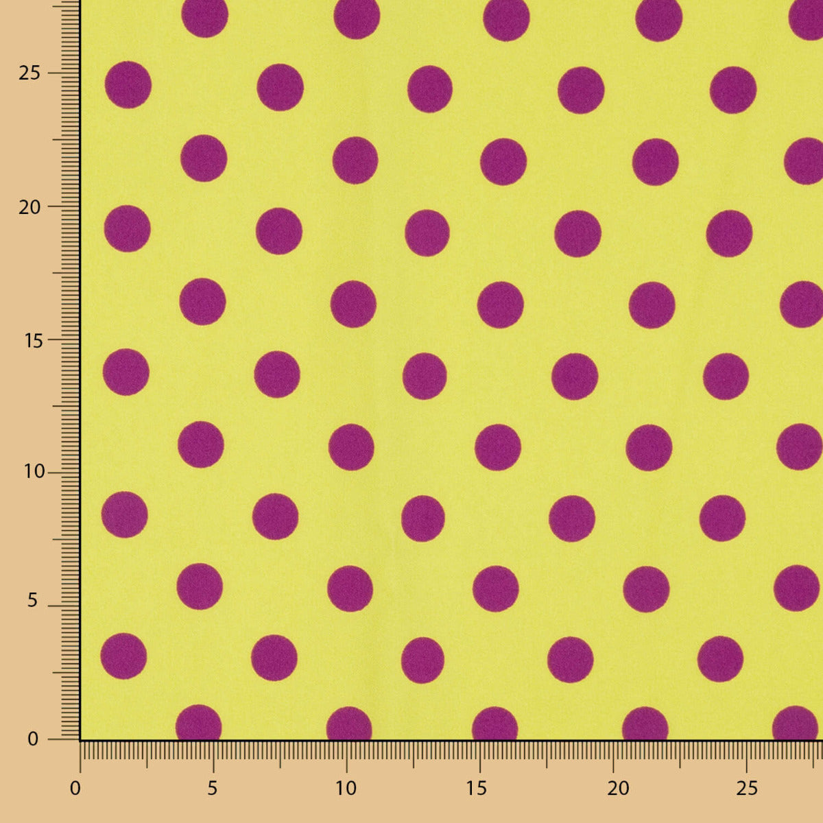 17mm Limonen-Buganvilla Elastischer Gabardine mit Tupfen - Ribes y Casals