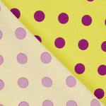 17mm Limonen-Buganvilla Elastischer Gabardine mit Tupfen - Ribes y Casals
