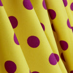 17mm Limonen-Buganvilla Elastischer Gabardine mit Tupfen - Ribes y Casals