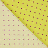 Polka Dots 3mm Lime-Buganvilla Stretch Gabardine - Ribes y Casals