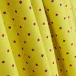 Polka Dots 3mm Lime-Buganvilla Stretch Gabardine - Ribes y Casals