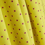 Polka Dots 3mm Lime-Buganvilla Stretch Gabardine - Ribes y Casals