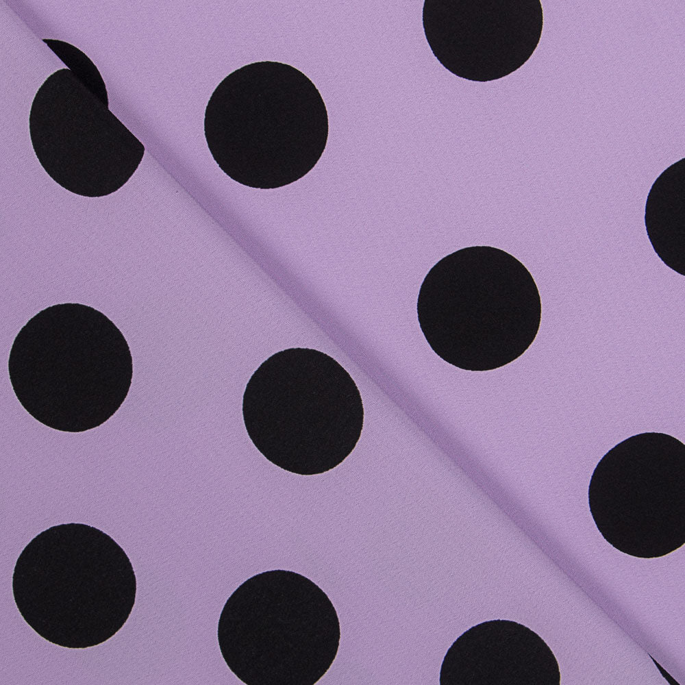 Mauve Schwarz Polka Dots Krepp 33mm - Ribes y Casals