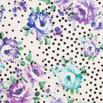 Cretona Mauve Mauve Bielastic White Polka Dots - Ribes y Casals