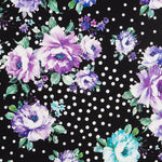Cretona Cretona Mauve Bielastic Schwarz Polka Dots - Ribes y Casals