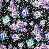 Cretona Cretona Mauve Bielastic Schwarz Polka Dots - Ribes y Casals