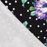 Cretona Cretona Mauve Bielastic Schwarz Polka Dots - Ribes y Casals