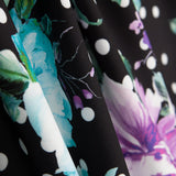 Cretona Cretona Mauve Bielastic Schwarz Polka Dots - Ribes y Casals