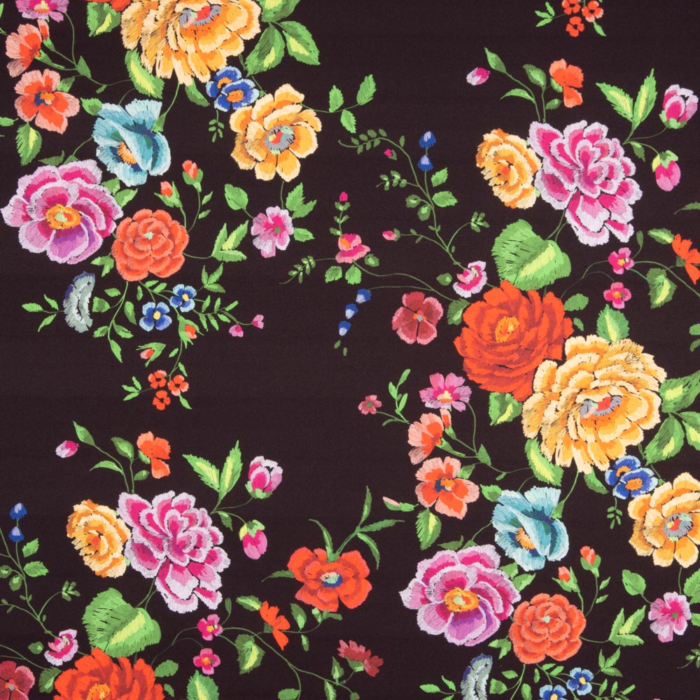 Manila Stretch Gabardine Schwarz - Ribes y Casals