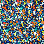 Polyester Krepp Polyester Blume Dreia Marineblau - Ribes y Casals