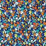Polyester Krepp Polyester Blume Dreia Marineblau - Ribes y Casals