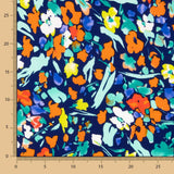 Polyester Krepp Polyester Blume Dreia Marineblau - Ribes y Casals