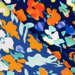Polyester Krepp Polyester Blume Dreia Marineblau - Ribes y Casals