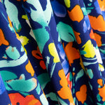 Polyester Krepp Polyester Blume Dreia Marineblau - Ribes y Casals