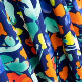 Polyester Krepp Polyester Blume Dreia Marineblau - Ribes y Casals