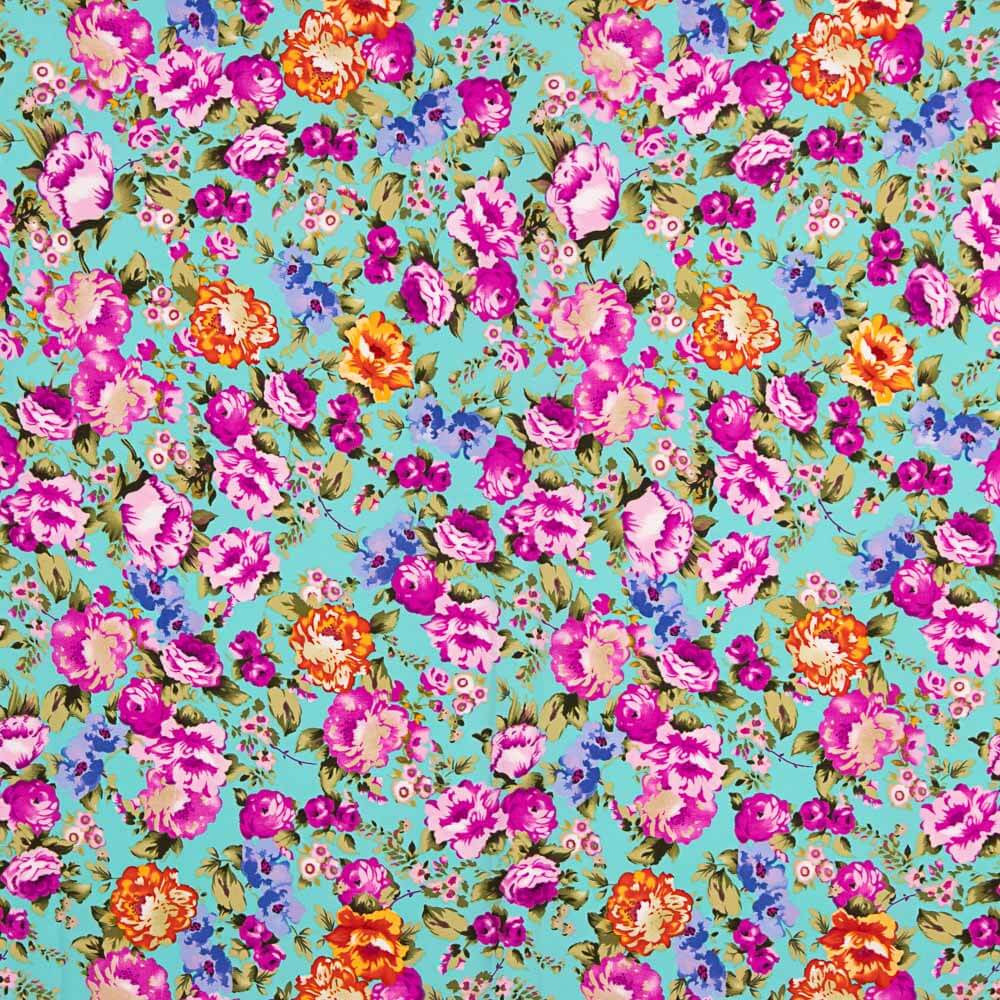 Cretona Polyester Krepp Cretona Nita Türkis - Ribes y Casals