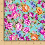 Cretona Polyester Krepp Cretona Nita Türkis - Ribes y Casals