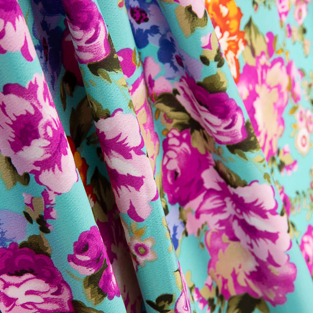 Cretona Polyester Krepp Cretona Nita Türkis - Ribes y Casals