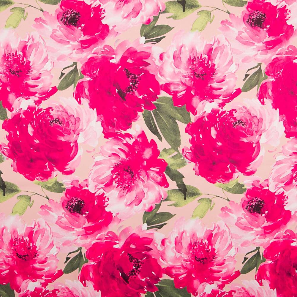 Fama Stretch Blume Pinselstriche Fuchsia - Ribes y Casals