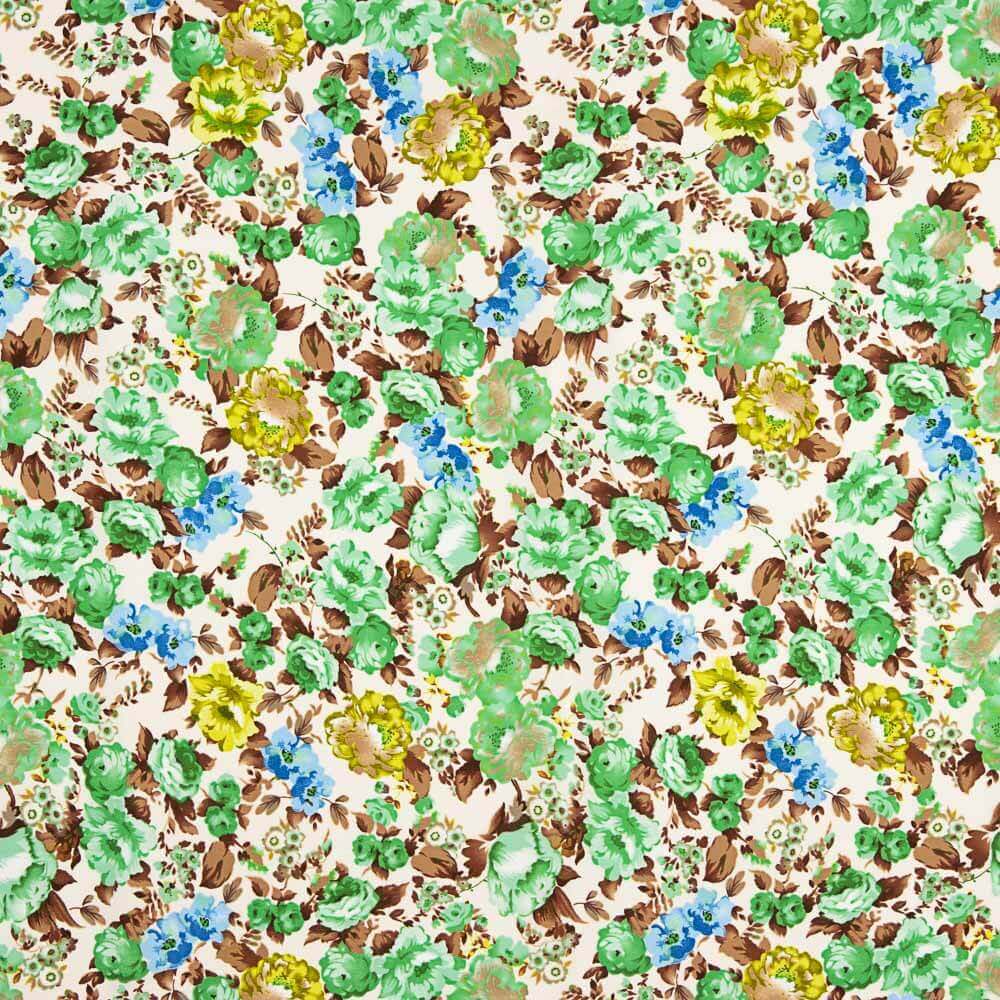 Cretona Polyester Krepp Cretona Nita Grün - Ribes y Casals