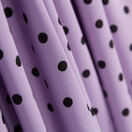Mauve Schwarz Polka Dots Krepp 7mm - Ribes y Casals