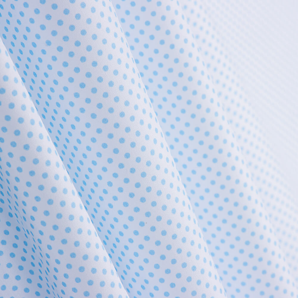 Flamenco Polka Dots Popeline 2mm Hellblau - Ribes y Casals