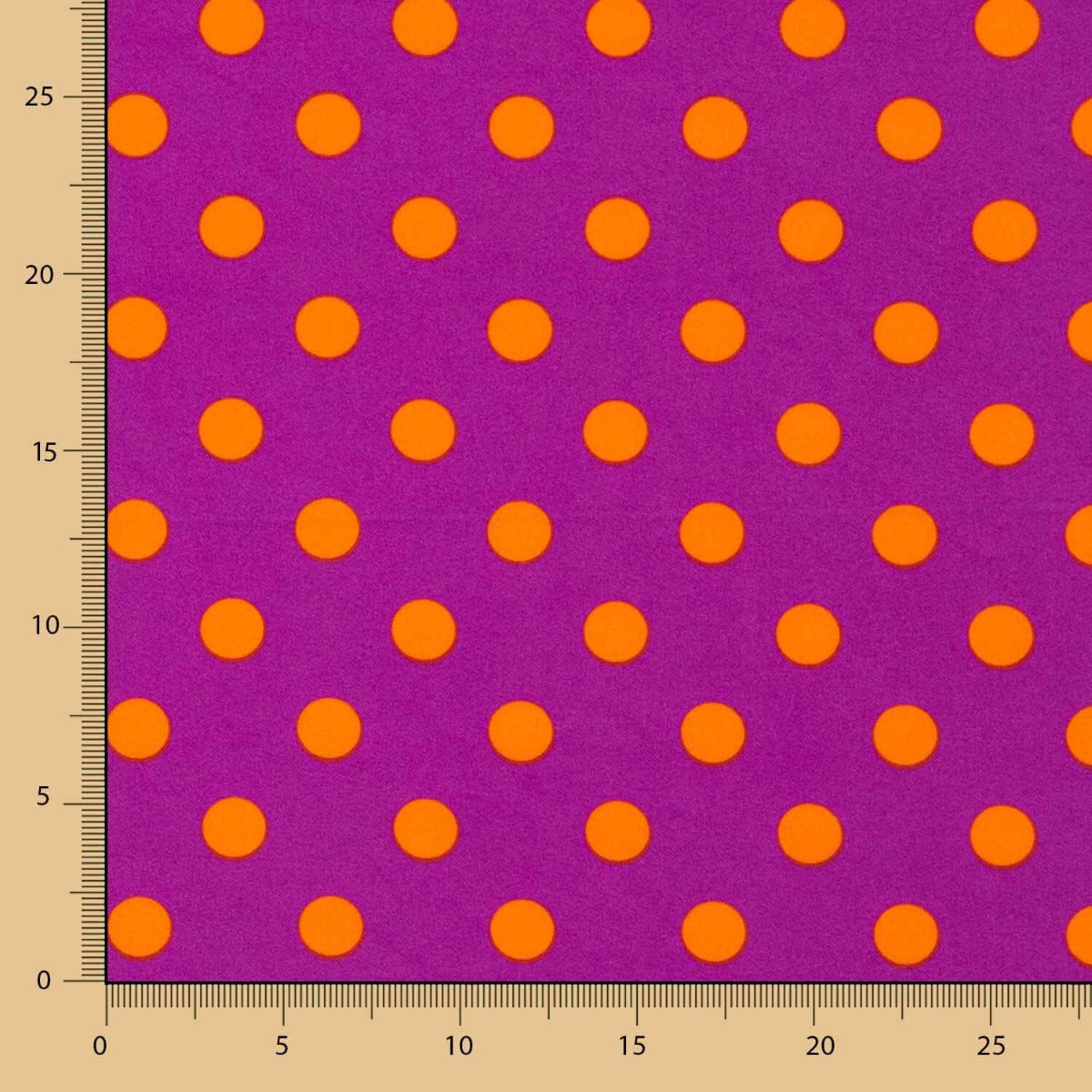 Elastische Gabardine Polka Dots 17mm Buganvilla-Orange - Ribes y Casals
