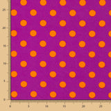 Elastische Gabardine Polka Dots 17mm Buganvilla-Orange - Ribes y Casals