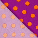 Elastische Gabardine Polka Dots 17mm Buganvilla-Orange - Ribes y Casals