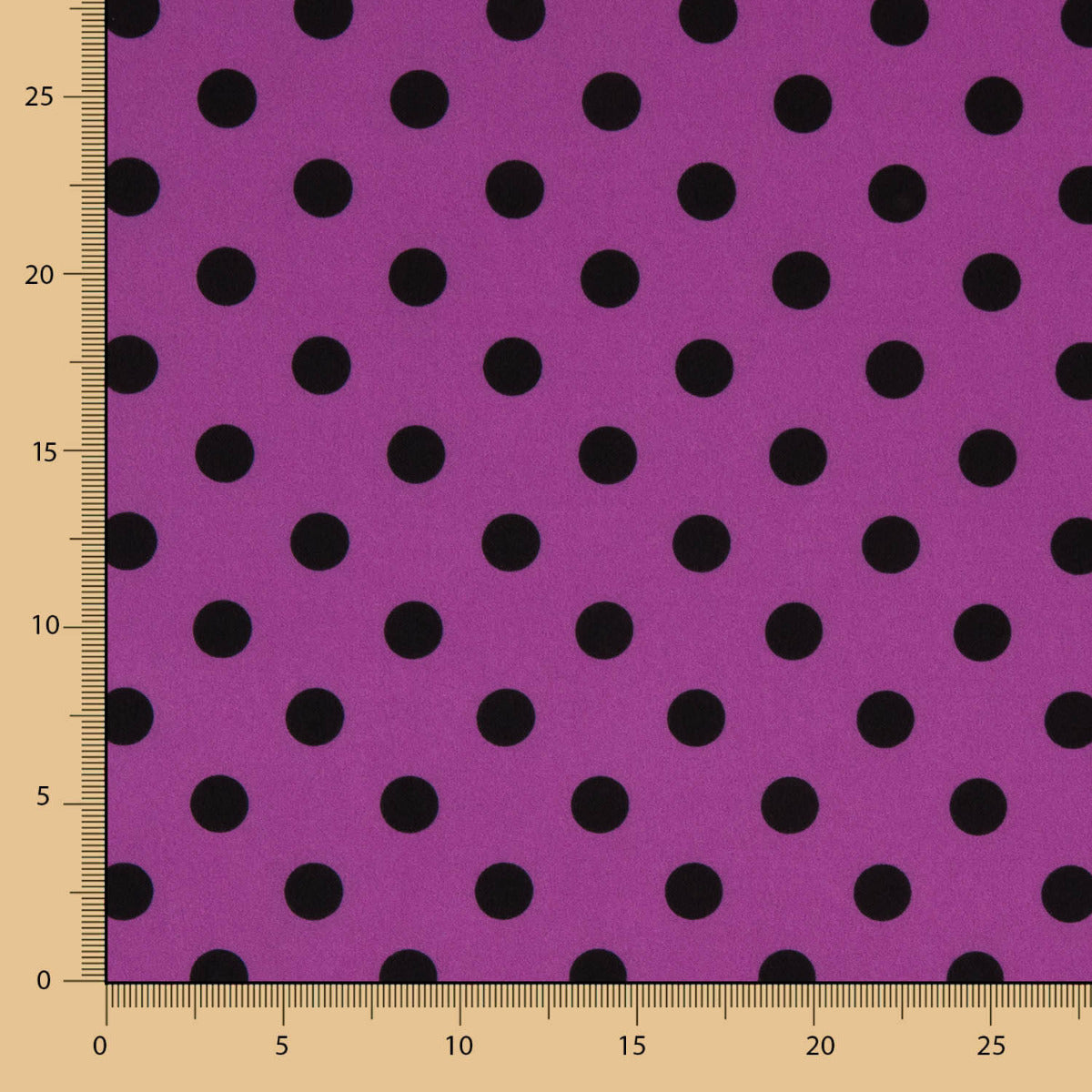 Buganvilla-Schwarz 17mm Polka Dot Stretch Gabardine - Ribes y Casals